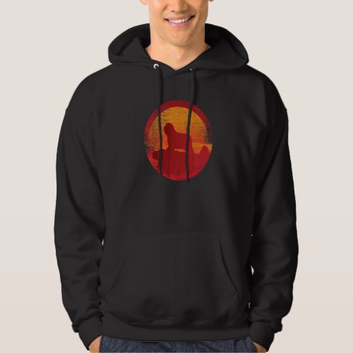 Bearded Collie Retro Sunset Hoodie