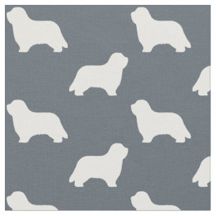 Bearded Collie Silhouettes   Dogs Pattern Fabric