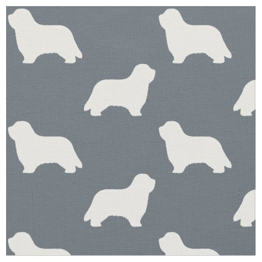 Bearded Collie Silhouettes | Dogs Pattern Fabric