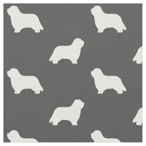 Bearded Collie Silhouettes | Dogs Patterned Fabric