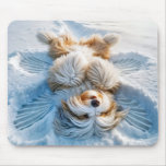 Bearded Collie Snow Angel Mouse Pad