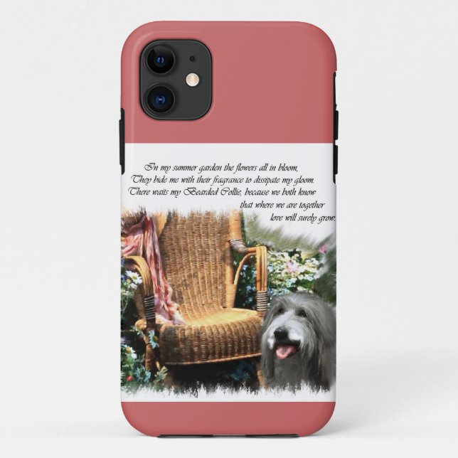 Bearded Collie Summer Garden Case-Mate iPhone Case (Back)