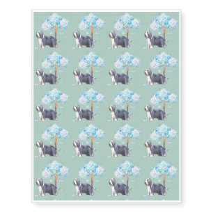 Bearded Collie Temporary Tattoos