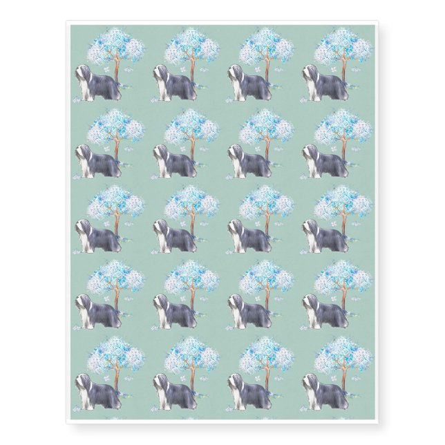 Bearded Collie Temporary Tattoos (Front)