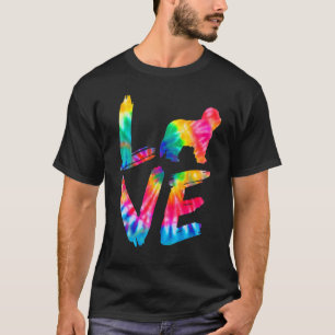 Bearded Collie Tie Dye Love Dog Mom Dad T-Shirt