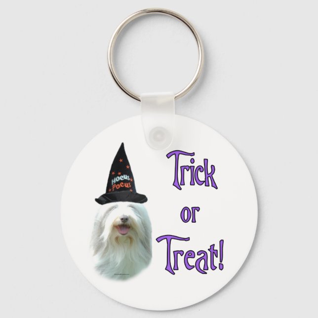 Bearded Collie Trick Keychain (Front)