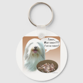 Bearded Collie Turkey Keychain