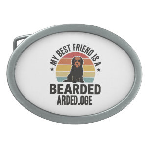 Bearded Collie Vintage Sunset Dog Lover Design_1 Belt Buckle