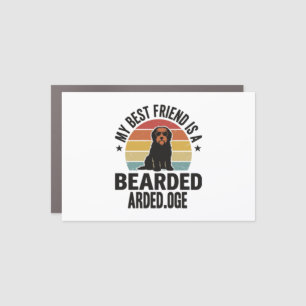 Bearded Collie Vintage Sunset Dog Lover Design_1 Car Magnet