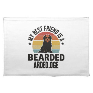 Bearded Collie Vintage Sunset Dog Lover Design_1 Cloth Placemat