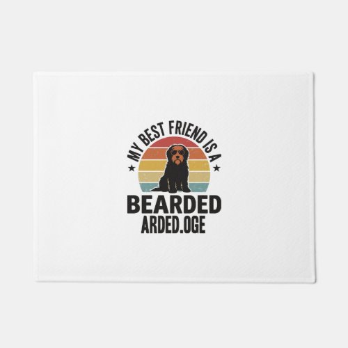Bearded Collie Vintage Sunset Dog Lover Design_1 Doormat