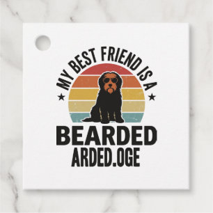 Bearded Collie Vintage Sunset Dog Lover Design_1 Favor Tags