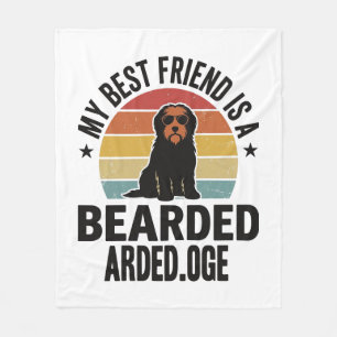 Bearded Collie Vintage Sunset Dog Lover Design_1 Fleece Blanket