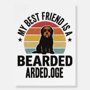 Bearded Collie Vintage Sunset Dog Lover Design_1 Foam Board
