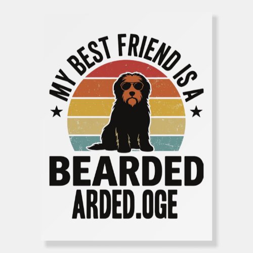 Bearded Collie Vintage Sunset Dog Lover Design_1 Foam Board