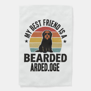 Bearded Collie Vintage Sunset Dog Lover Design_1 Garden Flag