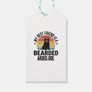Bearded Collie Vintage Sunset Dog Lover Design_1 Gift Tags
