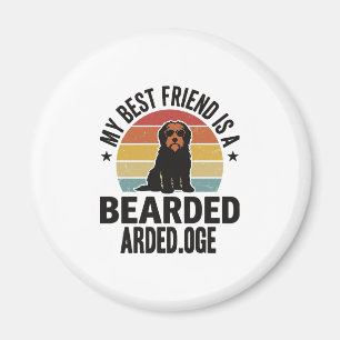Bearded Collie Vintage Sunset Dog Lover Design_1 Magnet