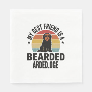 Bearded Collie Vintage Sunset Dog Lover Design_1 Napkins