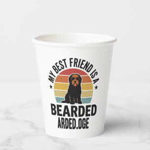 Bearded Collie Vintage Sunset Dog Lover Design_1 Paper Cups