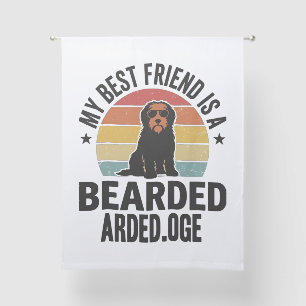 Bearded Collie Vintage Sunset Dog Lover Design_1 Sheer Curtains