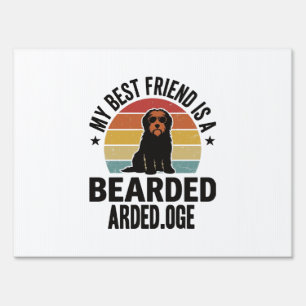 Bearded Collie Vintage Sunset Dog Lover Design_1 Sign