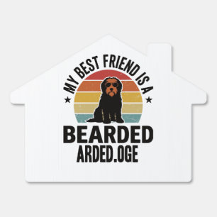 Bearded Collie Vintage Sunset Dog Lover Design_1 Sign