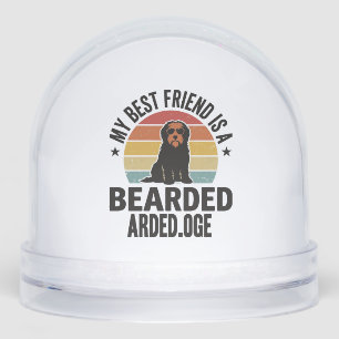 Bearded Collie Vintage Sunset Dog Lover Design_1 Snow Globe
