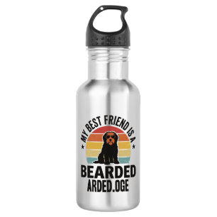 Bearded Collie Vintage Sunset Dog Lover Design_1 Stainless Steel Water Bottle