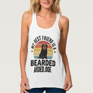 Bearded Collie Vintage Sunset Dog Lover Design_1 Tank Top
