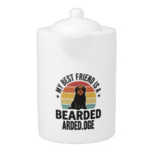 Bearded Collie Vintage Sunset Dog Lover Design_1 Teapot