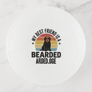 Bearded Collie Vintage Sunset Dog Lover Design_1 Trinket Tray