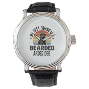 Bearded Collie Vintage Sunset Dog Lover Design_1 Watch