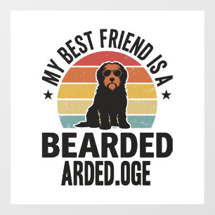 Bearded Collie Vintage Sunset Dog Lover Design_1 Window Cling