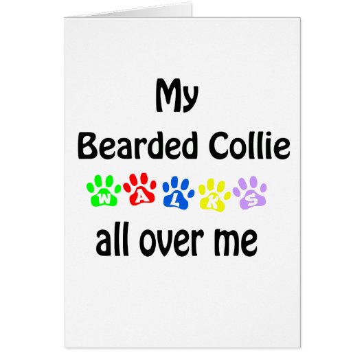 Bearded Collie Walks Design Cards (Front)