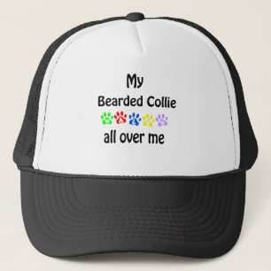 Bearded Collie Walks Design Trucker Hat
