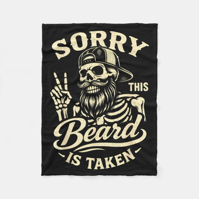 Bearded Dad Daddy Fathers Day Sorry This Beard is Fleece Blanket (Front)