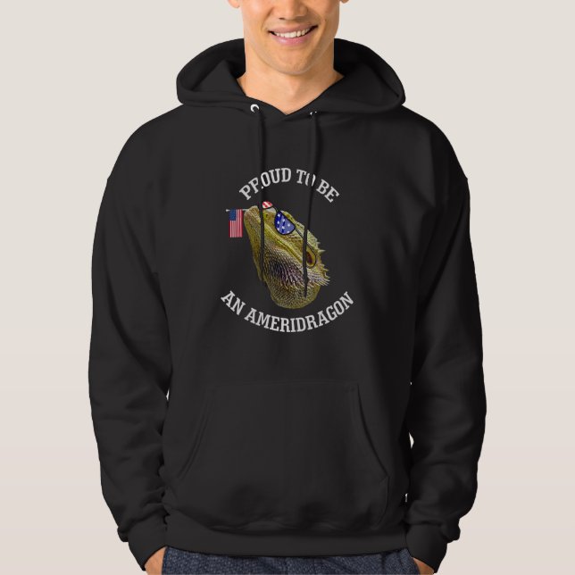 Bearded Dragon 4th July Pogona Hoodie (Front)