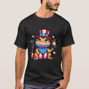 Bearded Dragon 4th of July Independence Day Men Wo T-Shirt