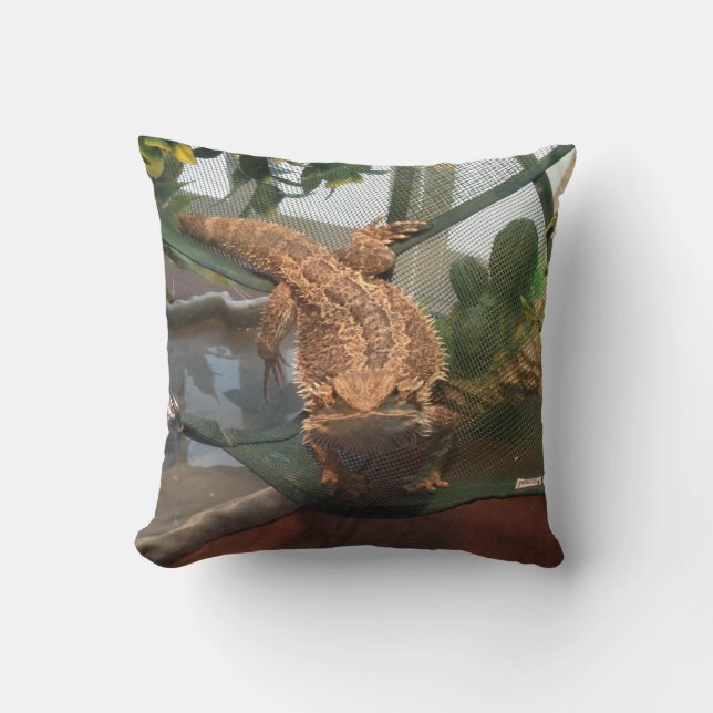 Bearded Dragon and Veiled Chameleon Pillow (Front)