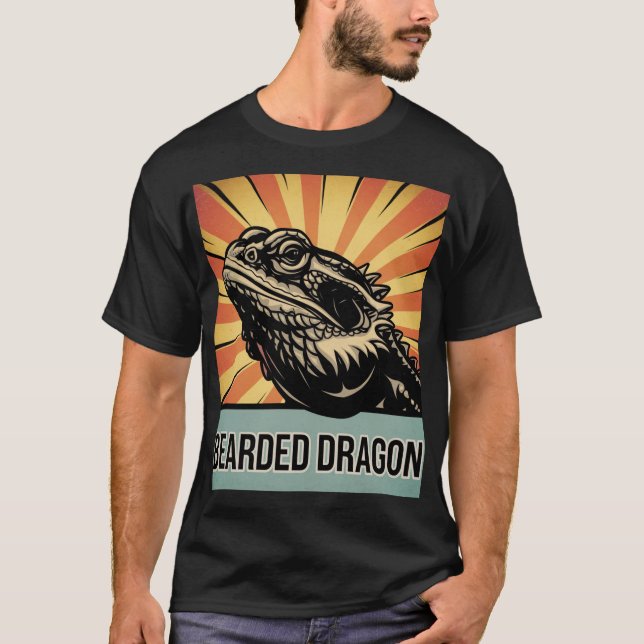 Bearded Dragon Art and Designs, Unique for Reptile T-Shirt (Front)