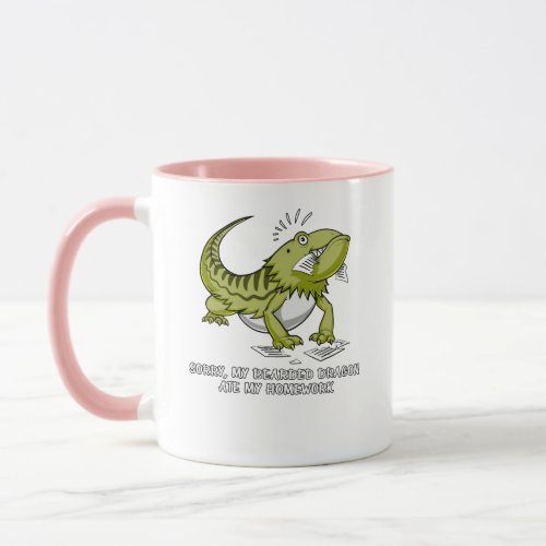 Bearded Dragon Ate My Homework Student Lizard Mug