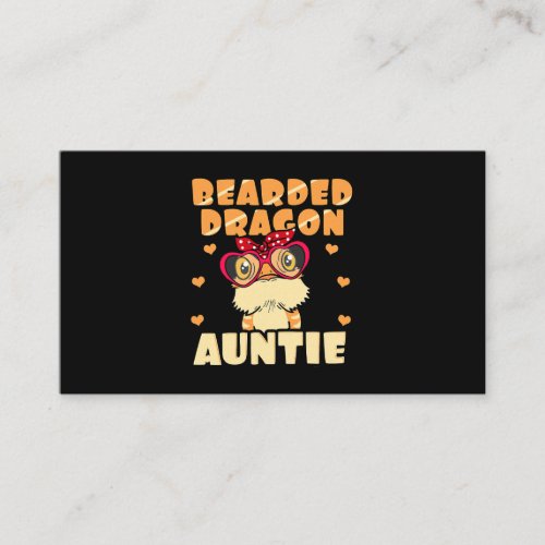 Bearded Dragon Auntie Lover Pogona Pet Lizard Owne Business Card