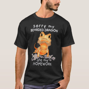 Bearded Dragon Beardie Ate My Homework Lizard Rep T-Shirt