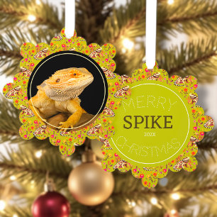 Bearded Dragon Christmas Personalized Ornament Card