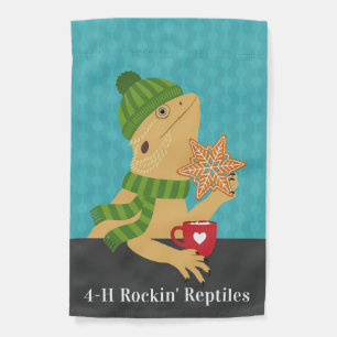 Bearded Dragon Christmas Snowflake Garden Flag