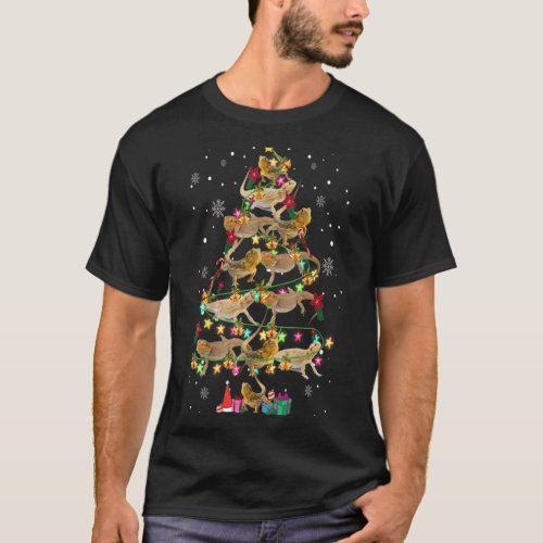 Bearded Dragon Christmas Tree Funny Reptile Lover  T_Shirt