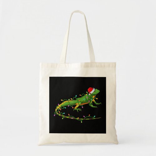 Bearded Dragon Christmas Tree Reptile Lover Cute L Tote Bag