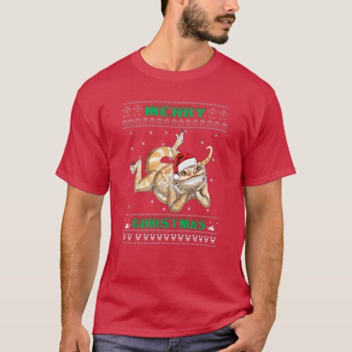 Bearded dragon Christmas Xmas funny grumpy T_Shirt