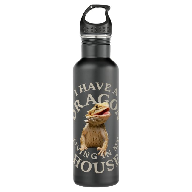 Bearded Dragon Clothes Pogona Barbata Lizard  Stainless Steel Water Bottle (Front)